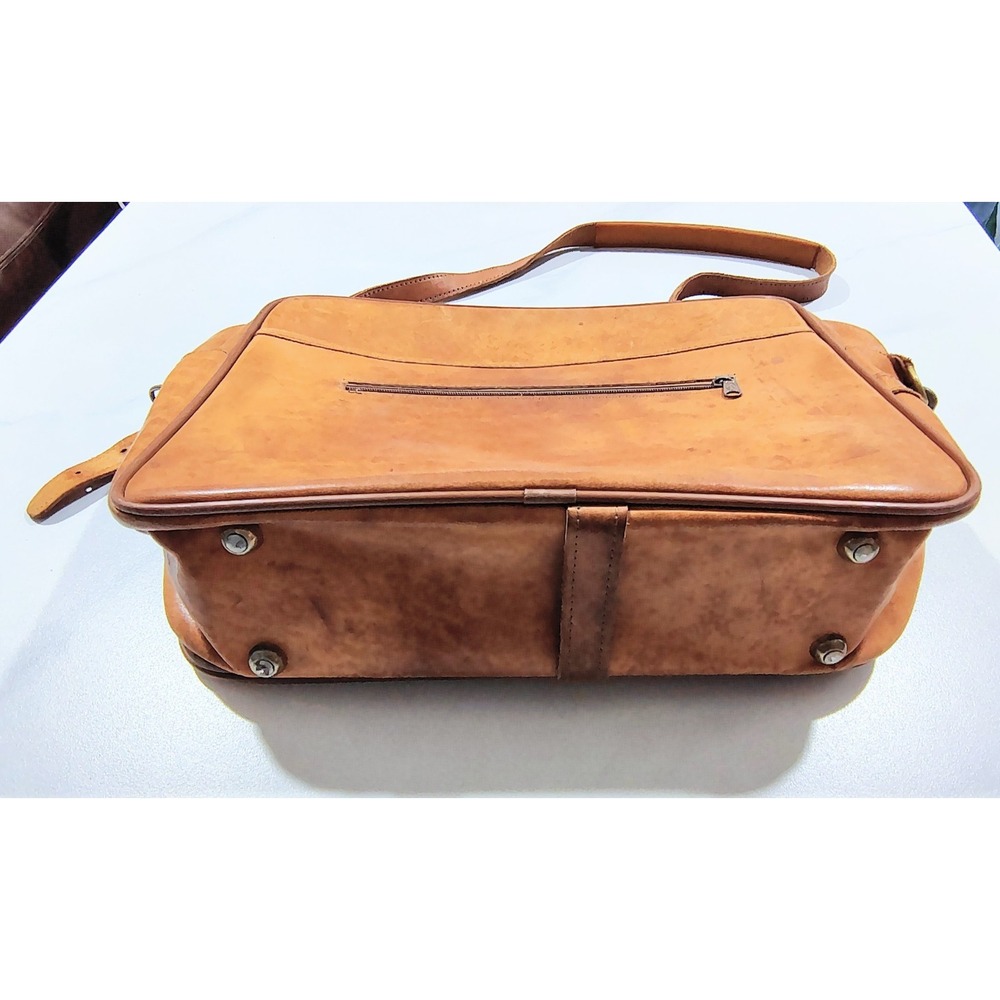 Vtg Leather Briefcase Hartmann Luggage Shoulder Carry On Bag Shoulder Strap+ Key - Picture 15 of 15